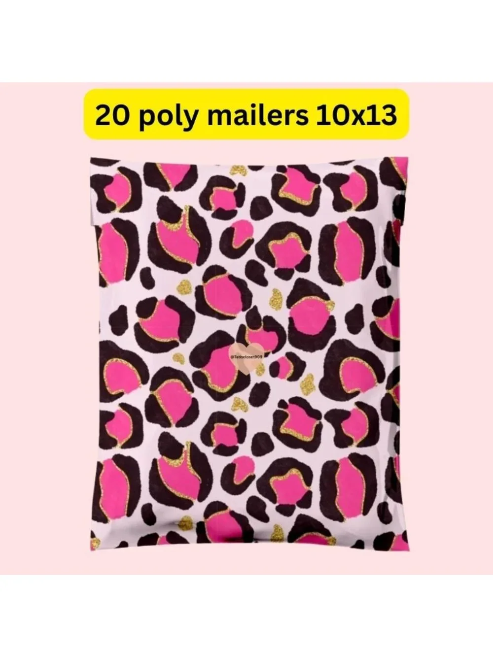 20 Pink Leopard Print Poly mailers 10x13